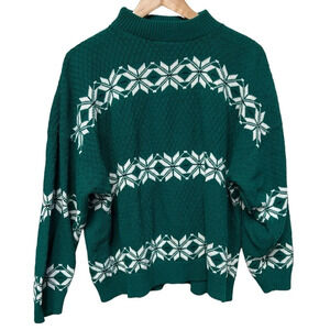 Vintage American Pride green mock neck knit sweater